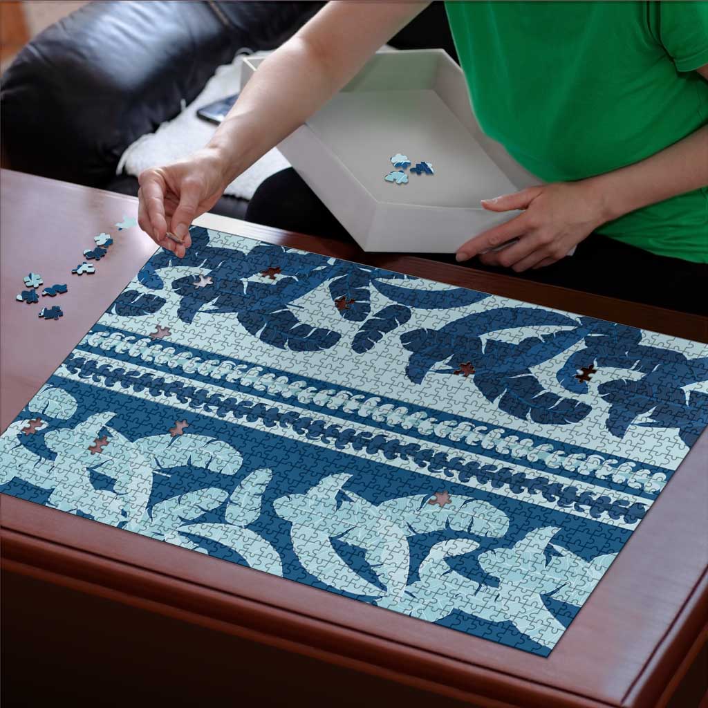 Hawaii Pua Kenikeni Lei Puzzle With Lau Maia Royal Blue LT05 - Polynesian Pride