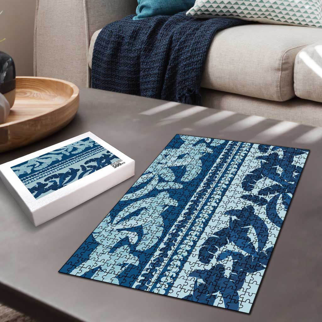 Hawaii Pua Kenikeni Lei Puzzle With Lau Maia Royal Blue LT05 - Polynesian Pride