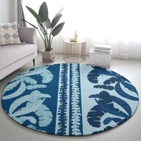 Hawaii Pua Kenikeni Lei Round Carpet With Lau Maia Royal Blue