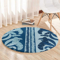 Hawaii Pua Kenikeni Lei Round Carpet With Lau Maia Royal Blue