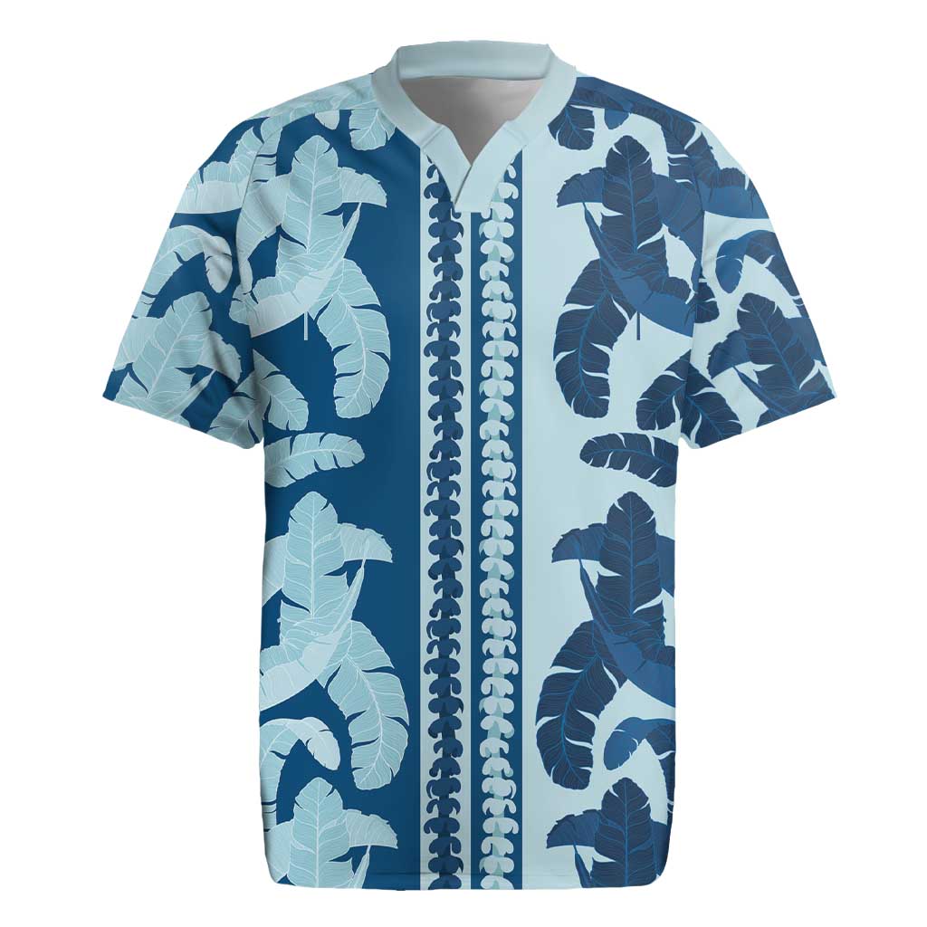 Hawaii Pua Kenikeni Lei Rugby Jersey With Lau Maia Royal Blue LT05 Blue - Polynesian Pride