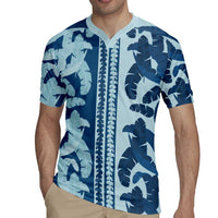 Hawaii Pua Kenikeni Lei Rugby Jersey With Lau Maia Royal Blue LT05 - Polynesian Pride