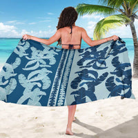 Hawaii Pua Kenikeni Lei Sarong With Lau Maia Royal Blue LT05 - Polynesian Pride