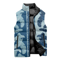 Hawaii Pua Kenikeni Lei Sleeveless Puffer Jacket With Lau Maia Royal Blue LT05 - Polynesian Pride