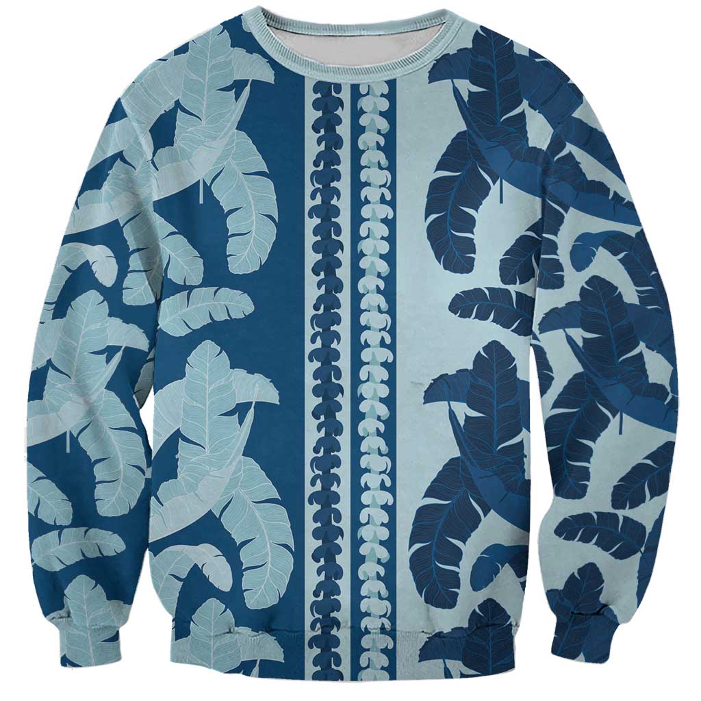 Hawaii Pua Kenikeni Lei Sweatshirt With Lau Maia Royal Blue LT05 Unisex Blue - Polynesian Pride