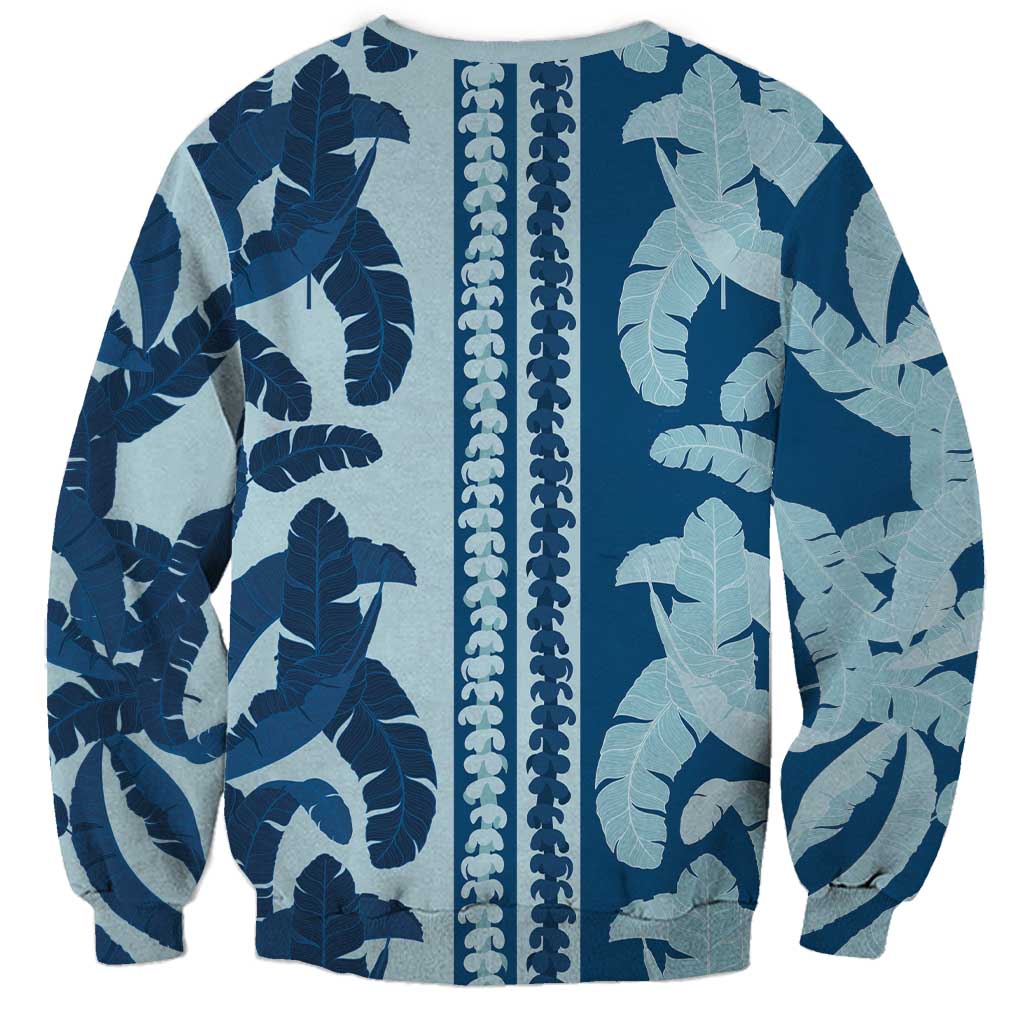 Hawaii Pua Kenikeni Lei Sweatshirt With Lau Maia Royal Blue LT05 - Polynesian Pride