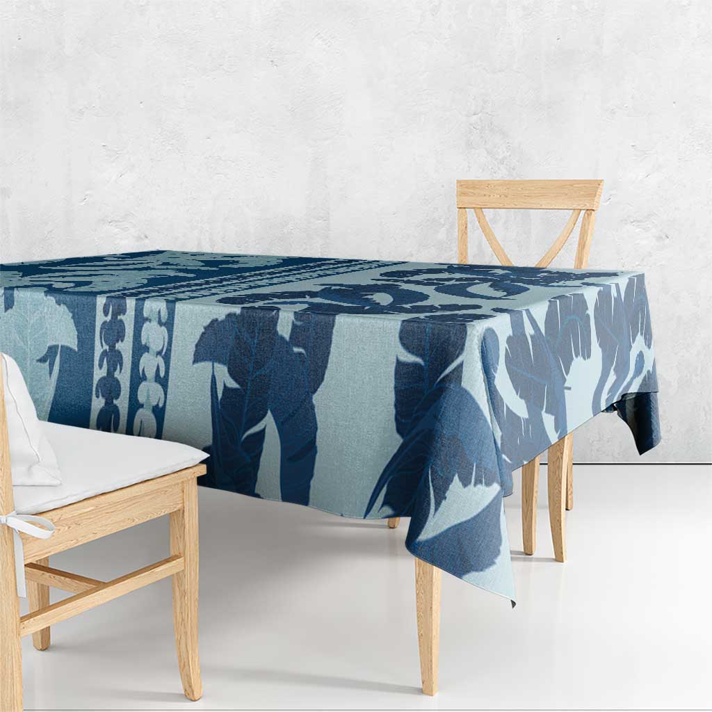Hawaii Pua Kenikeni Lei Tablecloth With Lau Maia Royal Blue LT05 - Polynesian Pride