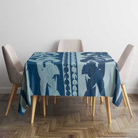 Hawaii Pua Kenikeni Lei Tablecloth With Lau Maia Royal Blue LT05 - Polynesian Pride