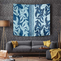 Hawaii Pua Kenikeni Lei Tapestry With Lau Maia Royal Blue LT05 Blue - Polynesian Pride