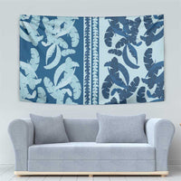 Hawaii Pua Kenikeni Lei Tapestry With Lau Maia Royal Blue LT05 - Polynesian Pride