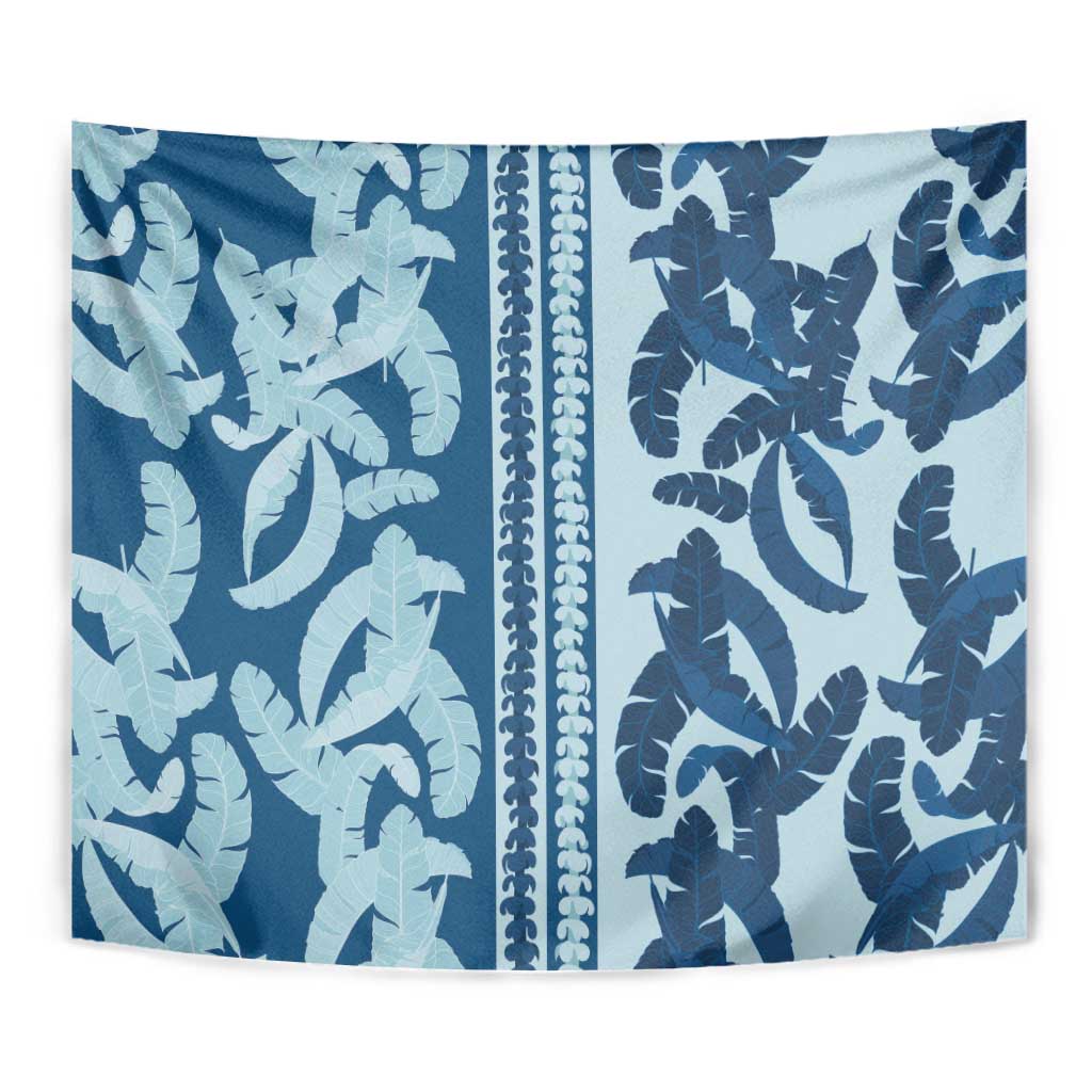 Hawaii Pua Kenikeni Lei Tapestry With Lau Maia Royal Blue LT05 - Polynesian Pride