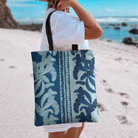Hawaii Pua Kenikeni Lei Tote Bag With Lau Maia Royal Blue LT05 - Polynesian Pride