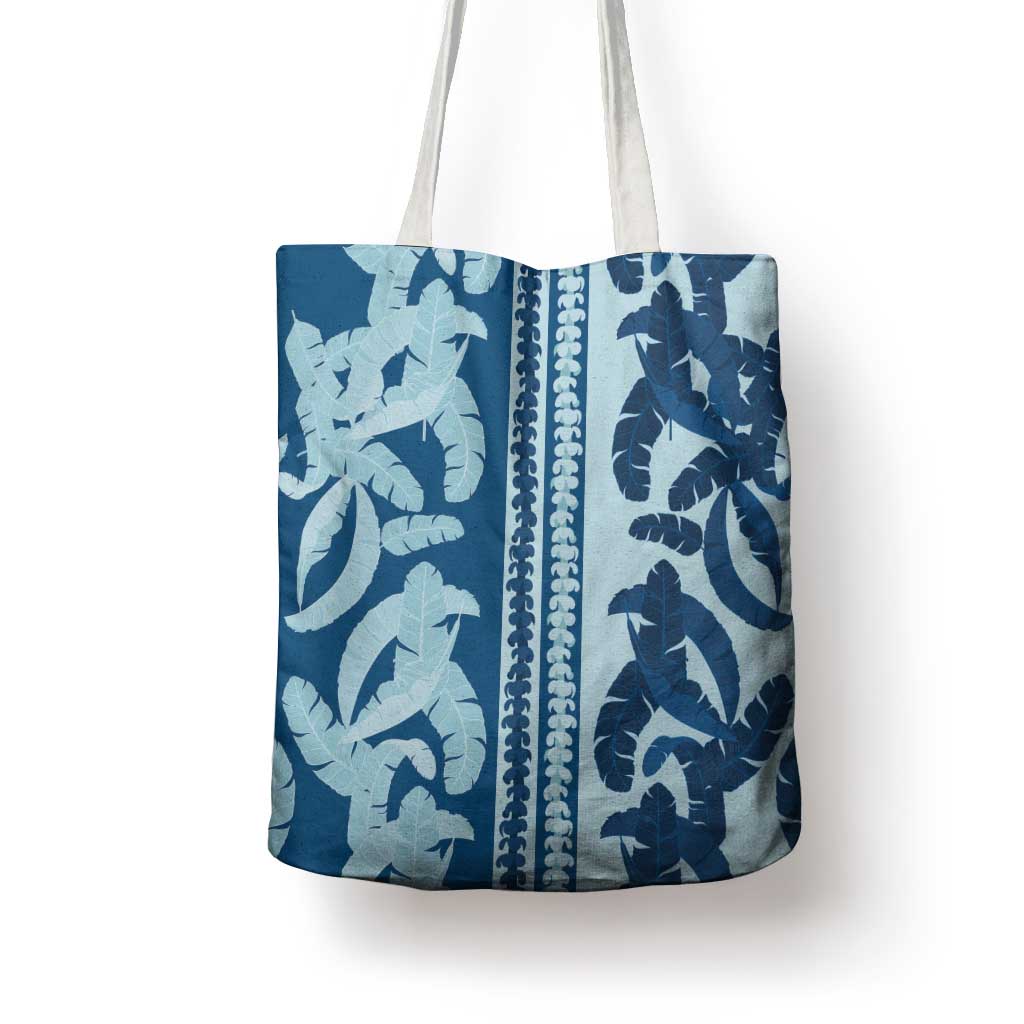 Hawaii Pua Kenikeni Lei Tote Bag With Lau Maia Royal Blue LT05 - Polynesian Pride