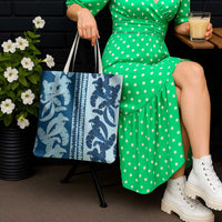 Hawaii Pua Kenikeni Lei Tote Bag With Lau Maia Royal Blue LT05 - Polynesian Pride