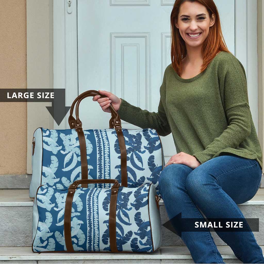 Hawaii Pua Kenikeni Lei Travel Bag With Lau Maia Royal Blue LT05 - Polynesian Pride