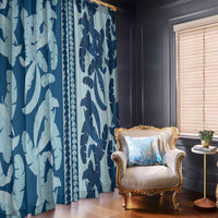 Hawaii Pua Kenikeni Lei Window Curtain With Lau Maia Royal Blue LT05 - Polynesian Pride