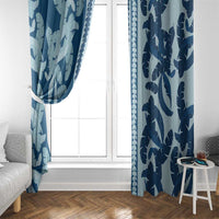 Hawaii Pua Kenikeni Lei Window Curtain With Lau Maia Royal Blue LT05 - Polynesian Pride
