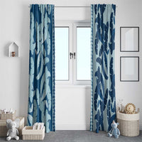 Hawaii Pua Kenikeni Lei Window Curtain With Lau Maia Royal Blue LT05 - Polynesian Pride