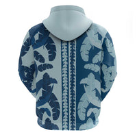 Hawaii Pua Kenikeni Lei Zip Hoodie With Lau Maia Royal Blue LT05 - Polynesian Pride