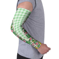Hawaii Pikake Lokelani Plumeria Lei Arm Sleeves Green Palaka Motifs LT05 - Polynesian Pride
