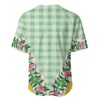 Hawaii Pikake Lokelani Plumeria Lei Baseball Jersey Green Palaka Motifs LT05 - Polynesian Pride