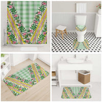 Hawaii Pikake Lokelani Plumeria Lei Bathroom Set Green Palaka Motifs LT05 - Polynesian Pride
