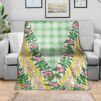 Hawaii Pikake Lokelani Plumeria Lei Blanket Green Palaka Motifs LT05 - Polynesian Pride