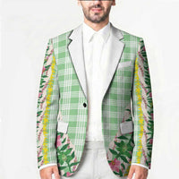 Hawaii Pikake Lokelani Plumeria Lei Blazer Green Palaka Motifs LT05 - Polynesian Pride