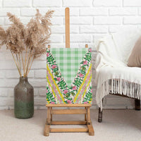 Hawaii Pikake Lokelani Plumeria Lei Canvas Wall Art Green Palaka Motifs LT05 - Polynesian Pride