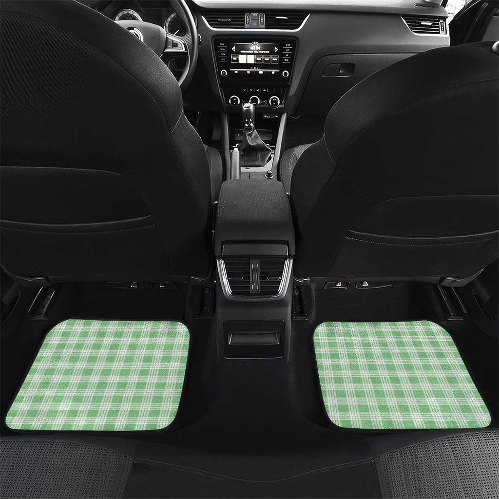 Hawaii Pikake Lokelani Plumeria Lei Car Mats Green Palaka Motifs LT05 Set 2pcs - Back Green - Polynesian Pride