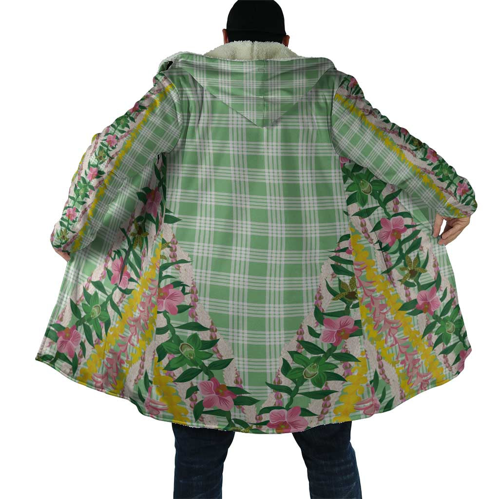 Hawaii Pikake Lokelani Plumeria Lei Cloak Green Palaka Motifs LT05 - Polynesian Pride