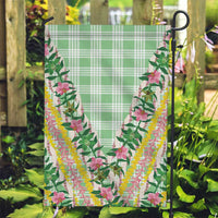 Hawaii Pikake Lokelani Plumeria Lei Garden Flag Green Palaka Motifs LT05 Garden Flag Green - Polynesian Pride