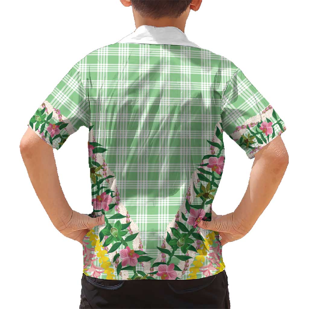 Hawaii Pikake Lokelani Plumeria Lei Hawaiian Shirt Green Palaka Motifs LT05 - Polynesian Pride