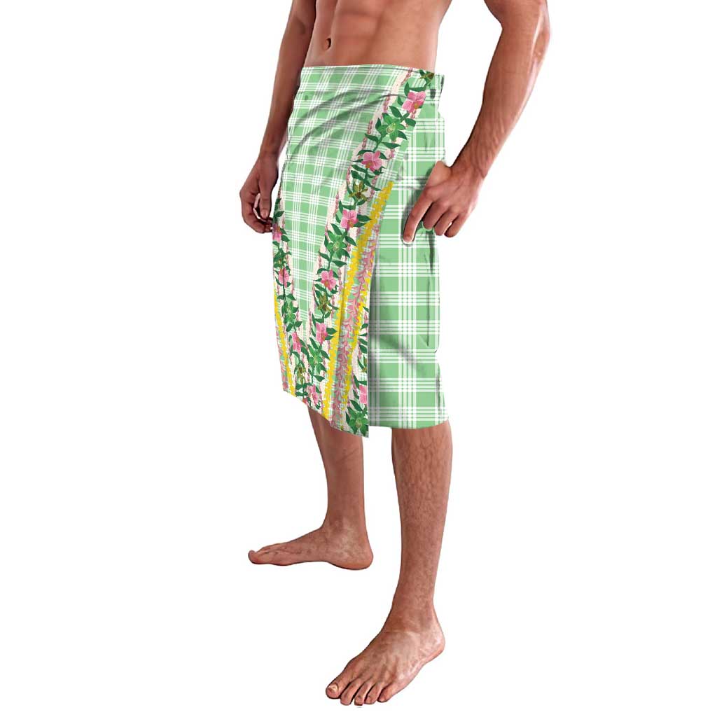 Hawaii Pikake Lokelani Plumeria Lei Lavalava Green Palaka Motifs LT05 - Polynesian Pride