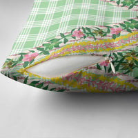 Hawaii Pikake Lokelani Plumeria Lei Pillow Cover Green Palaka Motifs LT05 - Polynesian Pride