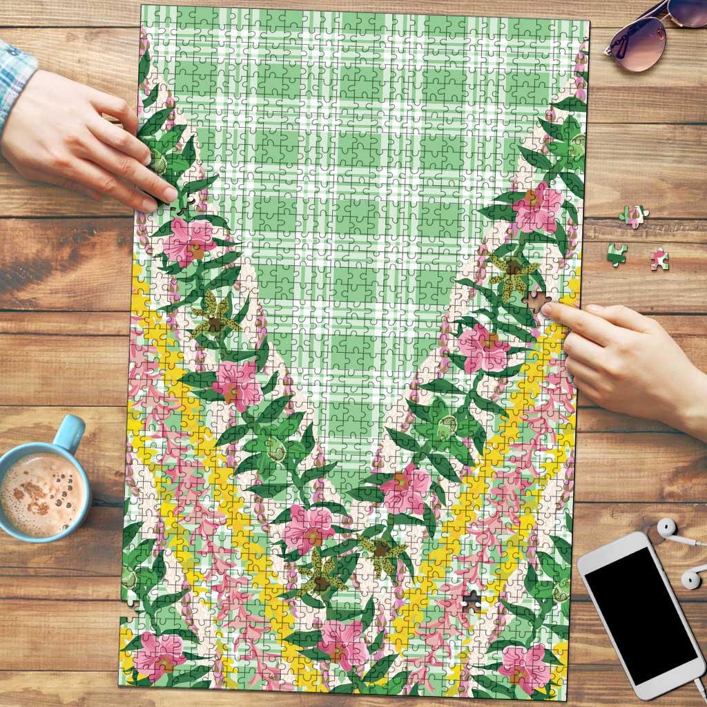Hawaii Pikake Lokelani Plumeria Lei Puzzle Green Palaka Motifs