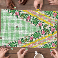 Hawaii Pikake Lokelani Plumeria Lei Puzzle Green Palaka Motifs