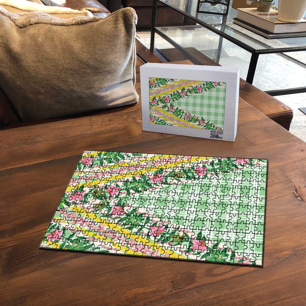 Hawaii Pikake Lokelani Plumeria Lei Puzzle Green Palaka Motifs