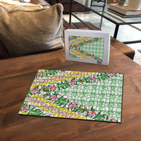 Hawaii Pikake Lokelani Plumeria Lei Puzzle Green Palaka Motifs