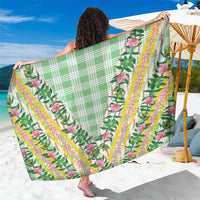 Hawaii Pikake Lokelani Plumeria Lei Sarong Green Palaka Motifs LT05 One Size 44 x 66 inches Green - Polynesian Pride