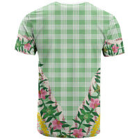 Hawaii Pikake Lokelani Plumeria Lei T Shirt Green Palaka Motifs