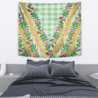 Hawaii Pikake Lokelani Plumeria Lei Tapestry Green Palaka Motifs LT05 - Polynesian Pride