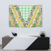 Hawaii Pikake Lokelani Plumeria Lei Tapestry Green Palaka Motifs LT05 - Polynesian Pride