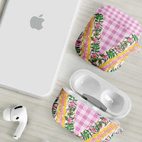 Hawaii Pikake Lokelani Plumeria Lei AirPods Case Pink Palaka Motifs LT05 - Polynesian Pride