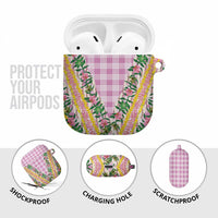 Hawaii Pikake Lokelani Plumeria Lei AirPods Case Pink Palaka Motifs LT05 - Polynesian Pride