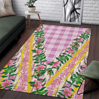 Hawaii Pikake Lokelani Plumeria Lei Area Rug Pink Palaka Motifs LT05 Pink - Polynesian Pride