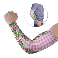 Hawaii Pikake Lokelani Plumeria Lei Arm Sleeves Pink Palaka Motifs LT05 Set of 2 Pink - Polynesian Pride