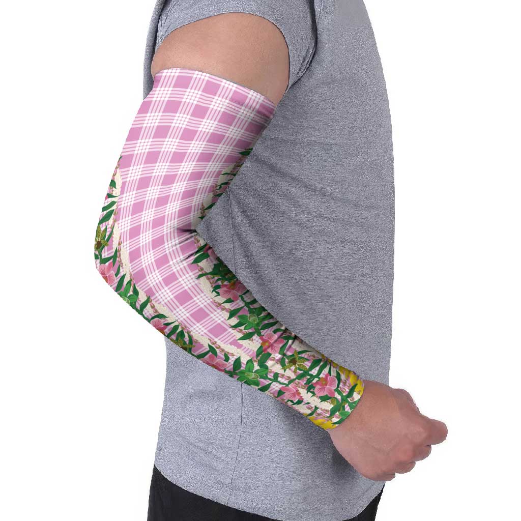 Hawaii Pikake Lokelani Plumeria Lei Arm Sleeves Pink Palaka Motifs LT05 - Polynesian Pride