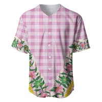 Hawaii Pikake Lokelani Plumeria Lei Baseball Jersey Pink Palaka Motifs LT05 Pink - Polynesian Pride