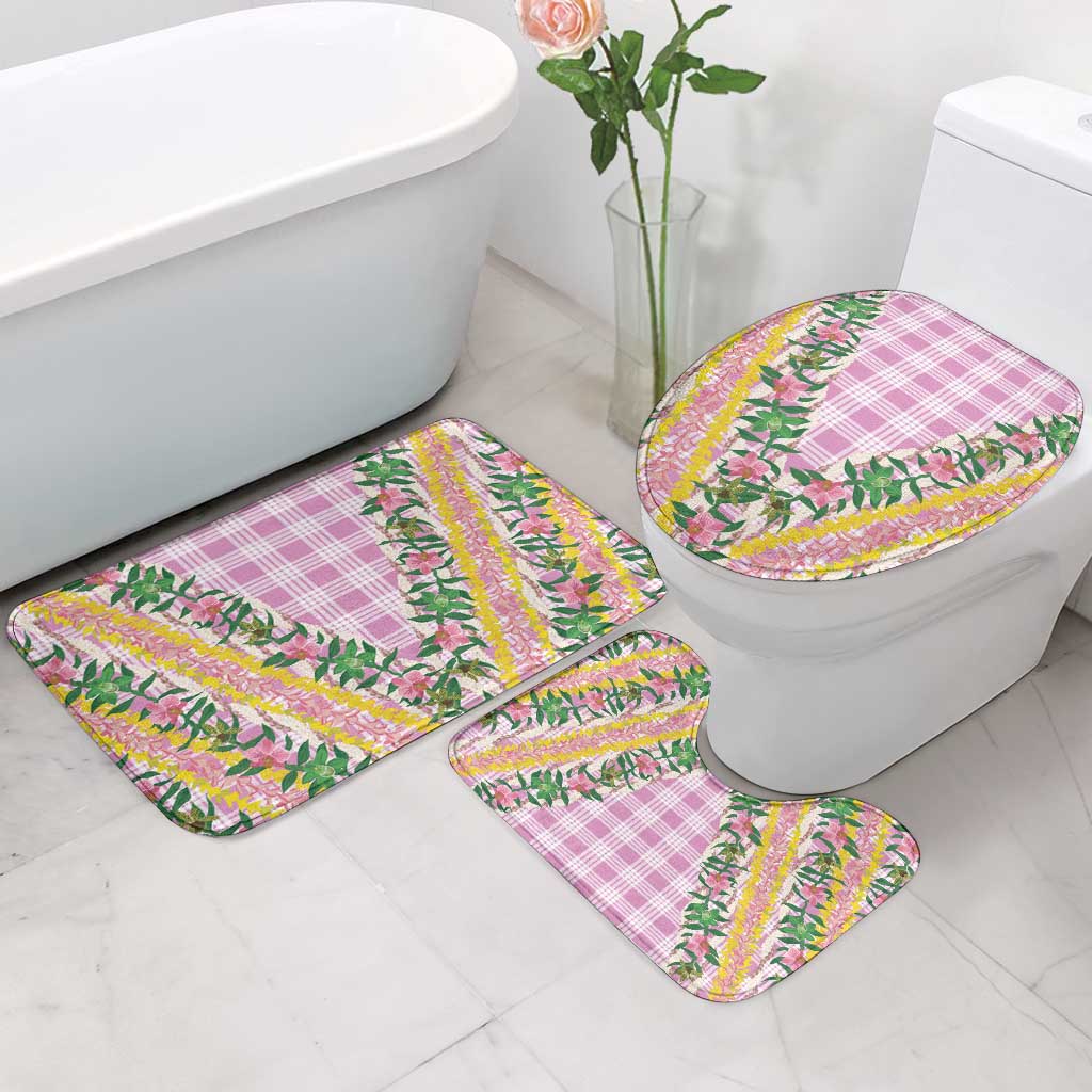 Hawaii Pikake Lokelani Plumeria Lei Bathroom Set Pink Palaka Motifs LT05 - Polynesian Pride